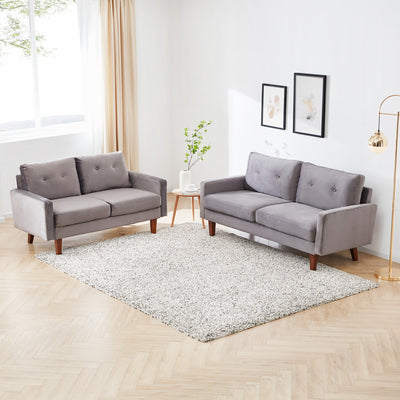 Modern Velvet Tufted Modular Loveseat 2 - Living Room > Seating Options > Sofas - $897.99