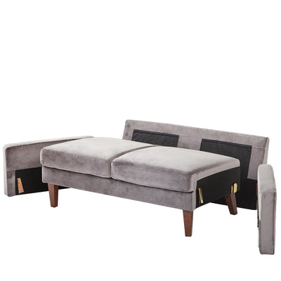 Modern Velvet Tufted Modular Loveseat