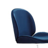 Gold and Blue Velvet Shell Shape Dining or Side Chair