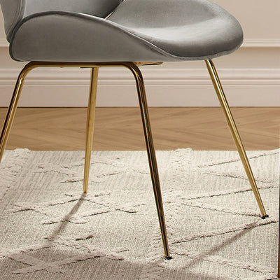 Gold and Gray Velvet Shell Shape Dining or Side Chair