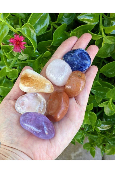 Tumbled Chakra crystals set - large 7 pieces