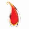 Teardrop Art Glass Vase with Curl - Red