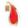 Teardrop Art Glass Vase with Curl - Red