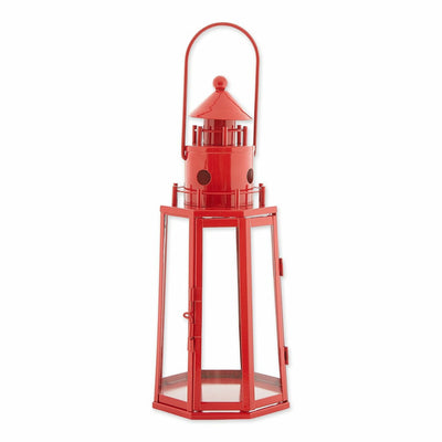 Candle Lantern - Red Metal Lighthouse
