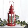 Candle Lantern - Red Metal Lighthouse