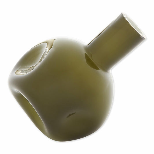 Hunter Green Abstract Glass Vase