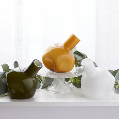 Hunter Green Abstract Glass Vase