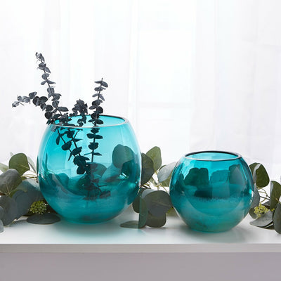 Fish Bowl Style Vase - Aqua Gradient 5 inches