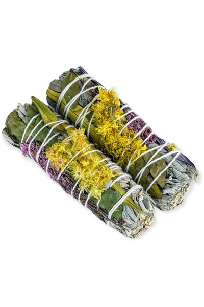 Calendula flower Sage smudge stick