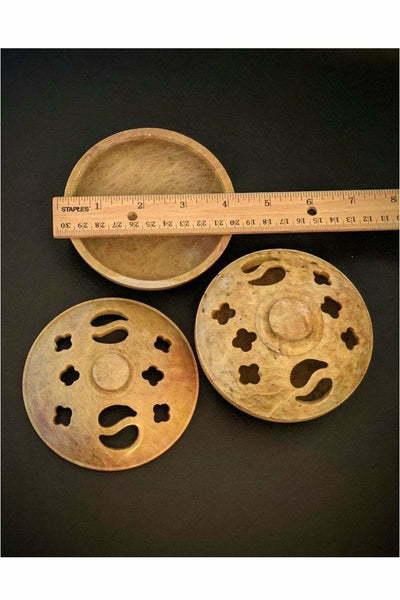 Carved 2 piece soapstone multi incense burner
