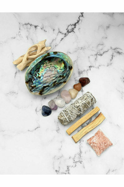 Balancing Smudge Kit with 7 Chakra Crystals Set