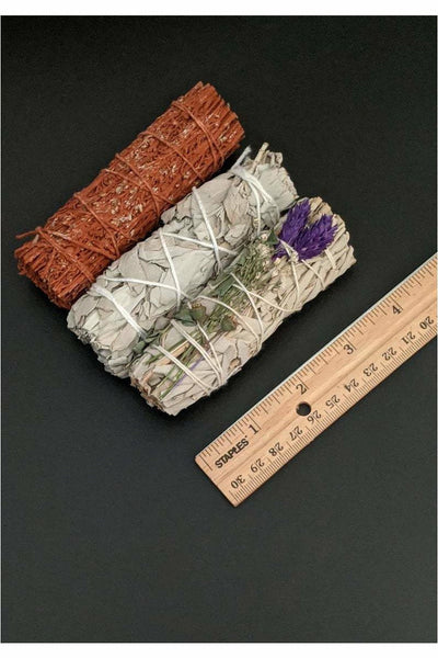 White sage, dragons blood, sage lavender and eucalyptus smudge variety pack