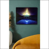 Canvas Wall Art - Blue Lake Mountain LED - LED Framed Canvas Painting - $181.99