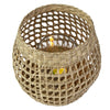 Wicker Candle Holder Woven Seagrass With Glass Cup