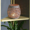 Wicker Candle Holder Woven Seagrass With Glass Cup