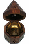 Wooden Temple Incense Burner