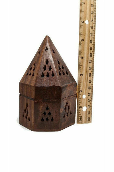 Wooden Temple Incense Burner
