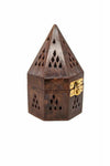 Wooden Temple Incense Burner