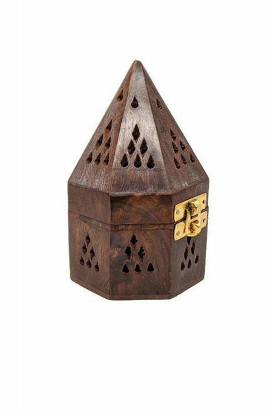 Wooden Temple Incense Burner