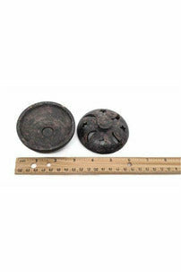 Multi-burner made of soapstone with carved stars and moon pattern