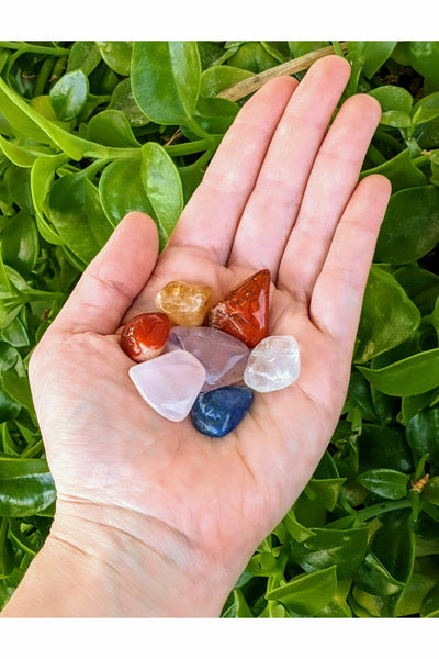7 Chakra Crystal Set with Selenite Charging Tray