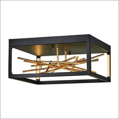 Flush Mount Ceiling Lamp - Cubed Gold Copper - Flush Mount Ceiling Lamp - $2650.99
