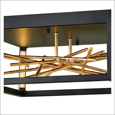 Flush Mount Ceiling Lamp - Cubed Gold Copper - Flush Mount Ceiling Lamp - $2650.99