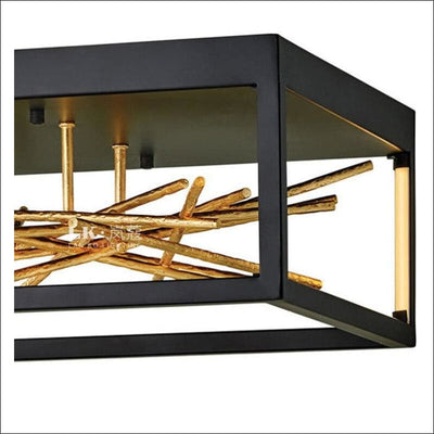 Flush Mount Ceiling Lamp - Cubed Gold Copper - Flush Mount Ceiling Lamp - $2650.99