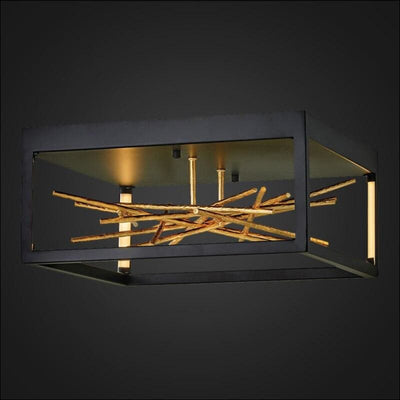 Flush Mount Ceiling Lamp - Cubed Gold Copper - Flush Mount Ceiling Lamp - $2650.99