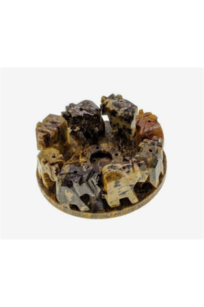natural Soapstone Elephant circle Incense Holder
