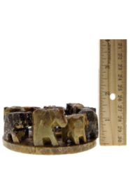 natural Soapstone Elephant circle Incense Holder