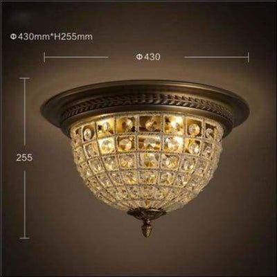 European Antique Gold Crystal Ceiling Lamp - Ceiling Lamp - $1782.99