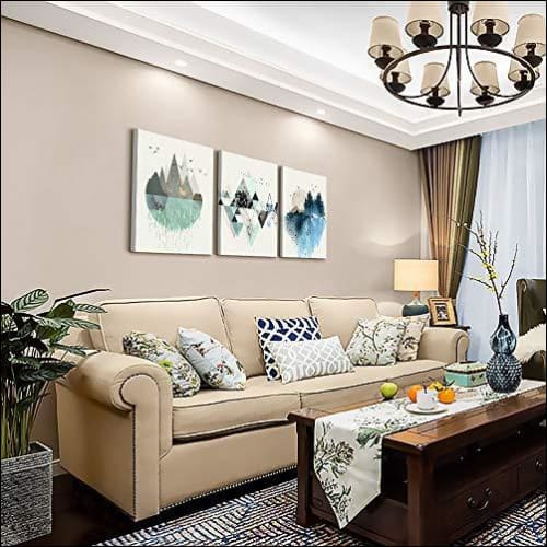Geometric Mountain 3PC Framed Canvas Painting - Framed Canvas Painting - $217.99