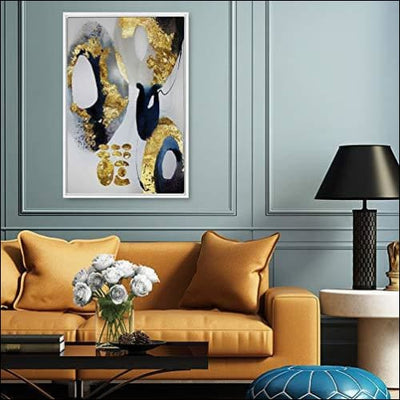 Gold Foil Marble Framed  Canvas Painting - Framed Canvas Painting - $173.99