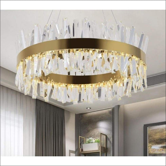 Crystal Chandelier Gold Polished Ceiling Lamp - Ceiling Lamp - $1689.99