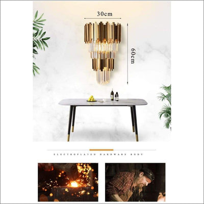 Golden Crystal Modern Wall Lamp - Wall Lamp - $1025.99