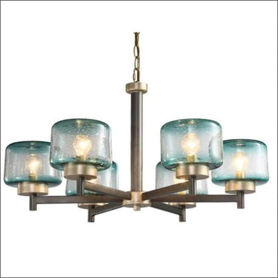 Gradient Blue Stained Glass Pendant Ceiling Lamp - Ceiling Lamp - $1210.99