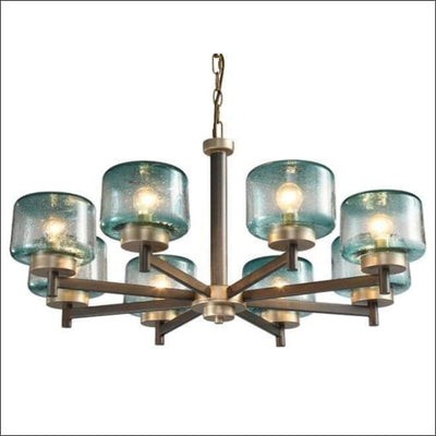 Gradient Blue Stained Glass Pendant Ceiling Lamp - Ceiling Lamp - $1386.99