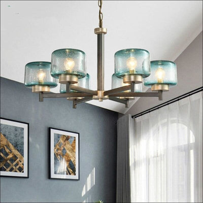 Gradient Blue Stained Glass Pendant Ceiling Lamp - Ceiling Lamp - $858.99