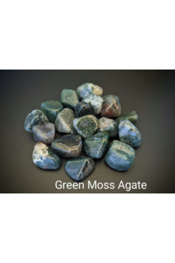 Tumbled Green Moss agate crystals - Balance & Abundance - 1 pc