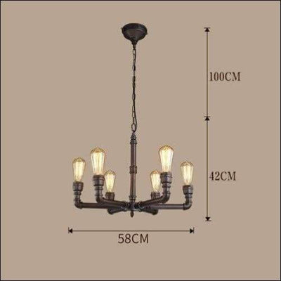 Iron Retro Ceiling Lamp - Handmade Wrought - Ceiling Lamp - $1090.99