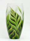 Handpainted Glass Vase for Flowers | Painted Art Glass Tropical Vase | Interior Design Home Room Decor | Oval Table vase 12 inch