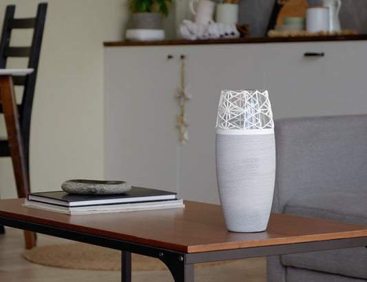 Stone Imitation Glass Vase | Painted Art Glass Oval Vase | Interior Design | Home Decor | Table vase 10 inch