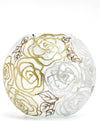 Glass Vase Gold Roses Bubble  - Candle Holder