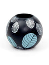 Handpainted Glass Vase for Flowers | Painted Art Glass Round Vase | Interior Design Home Room Decor | Table vase 6 inch