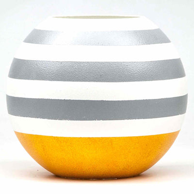 Handpainted Glass Vase for Flowers | Painted Art Glass Round Yellow Vase | Interior Design Home Room Decor | Table vase 6 inch