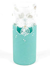 Handpainted Glass Vase for Flowers | Painted Art Glass Blue Cylinder Vase | Interior Design Home Decor | Table vase 12 inch.