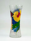 Handpainted Glass Vase for Flowers | Spool Painted Vase | Interior Design Home Room Decor | Table vase 12 inch