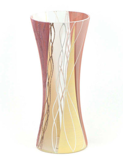 Handpainted Art Glass Vase | Interior Design Home Room Decor | Table vase 12 inch