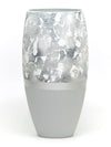 Handpainted Glass Vase for Flowers | Marble imitation | Painted Art Glass Oval Vase | Interior Design Home Room Decor | Table vase 12 inch